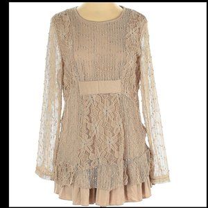 Indigo Soul Beige Lace Tunic